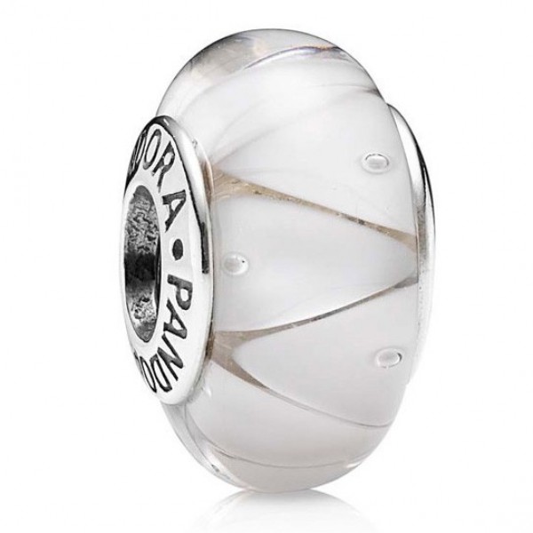 Pandora Beads-Murano Glass And White-Charm