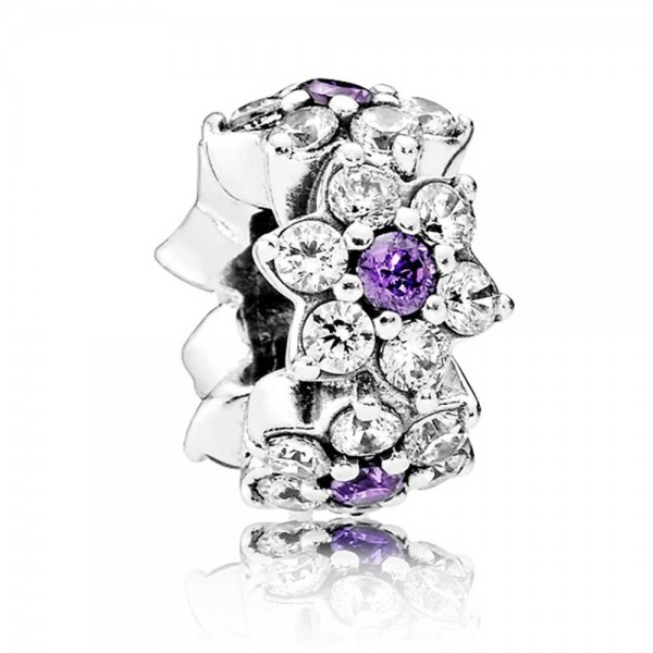 Pandora Spacers-Forget Me Not Floral-Pave CZ