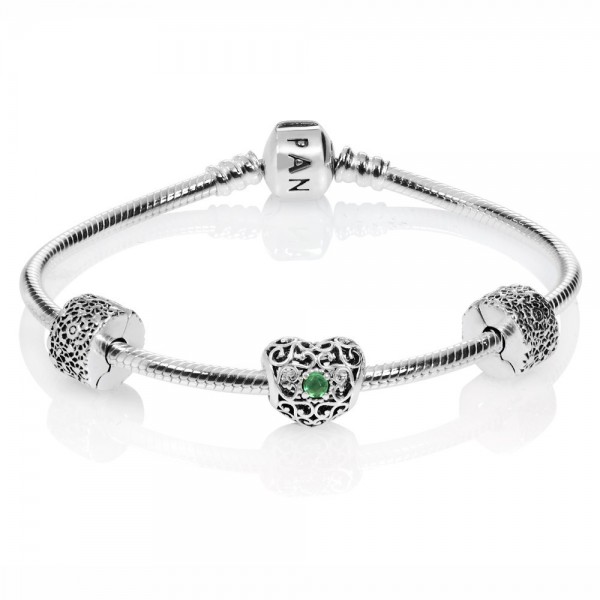 Pandora Bracelet-May Birthstone Birthstone Complete-Silver Ot