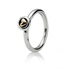 Pandora Silver and 14ct Gold Sweet Heart Ring 190128