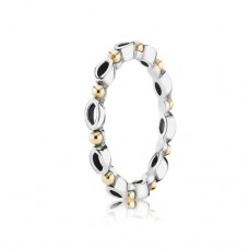 Pandora Sterling Silver 14ct Gold Ring 190873